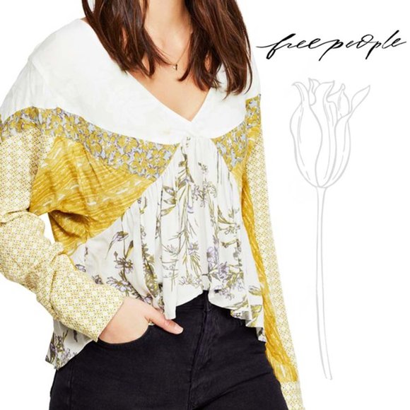 Free People Tops - Free People Aloha State Of Mind Peasant Green Tea Top
